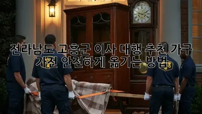 전라남도 고흥군 이사 대행 추천: 가구, 가전 안전하게 옮기는 방법