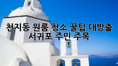 천지동 원룸 청소🧹✨ 꿀팁 대방출! 서귀포 주민 주목!